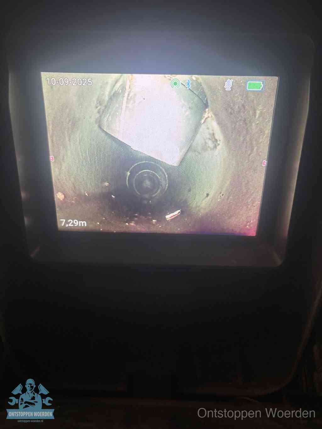 Rioolverzakking camerabeeld in Woerden